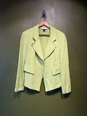 St. John Lime Green Tailored Knit Blazer